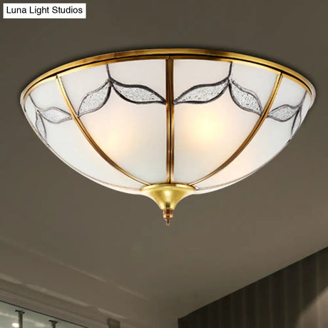 Frosted Glass Flush Ceiling Light With Traditional Design Available In 3 Sizes And Multiple Lights