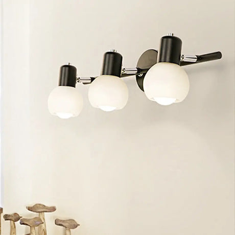 Frosted Glass Vanity Lighting - Traditional Style 2/3 Lights Bathroom Wall Lamp Black 3 /