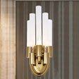 Frosted Glass Wall Sconce Lamp - Modern Stylish Tubed Design With Brass Finish Ideal For Living Room