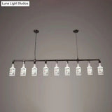 Frosted White Glass Island Lamp - Loft Style Black Wine Bottle Design Perfect For Restaurants