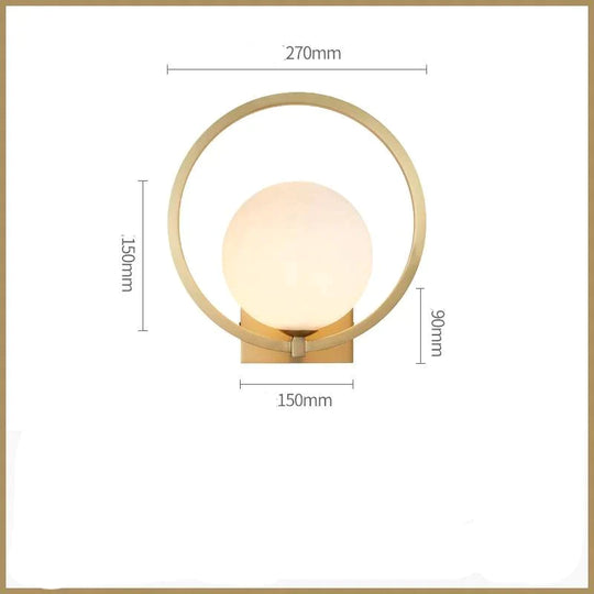 Full Copper Post-Modern Living Room Bedroom Bedside Light Luxury Bean Wall Lamp Tv Background