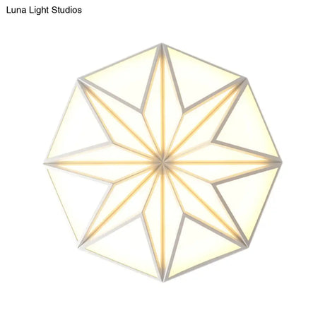 Geometric Acrylic Led Flush Light For Great Room Ceiling - Black/White/Gold