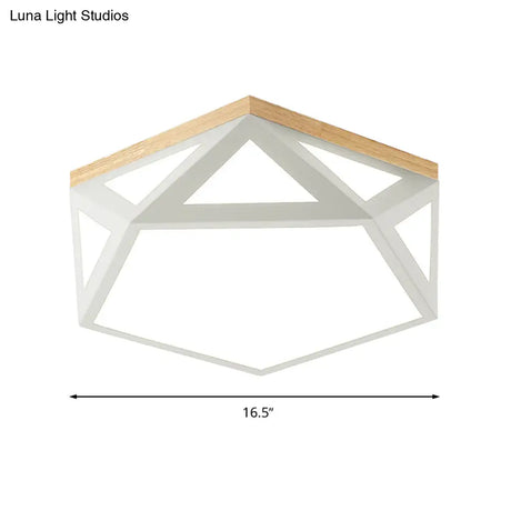 Geometric Acrylic Led Flush Light With Multiple Sizes And Color Options For Bedroom Ceiling -