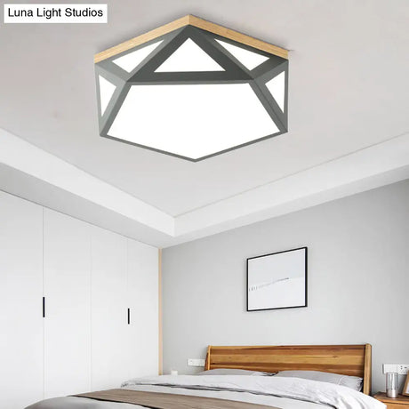 Geometric Acrylic Led Flush Light With Multiple Sizes And Color Options For Bedroom Ceiling -