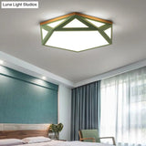 Geometric Acrylic Led Flush Light With Multiple Sizes And Color Options For Bedroom Ceiling -