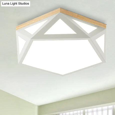 Geometric Acrylic Led Flush Light With Multiple Sizes And Color Options For Bedroom Ceiling - Modern