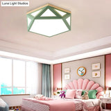 Geometric Acrylic Led Flush Light With Multiple Sizes And Color Options For Bedroom Ceiling -