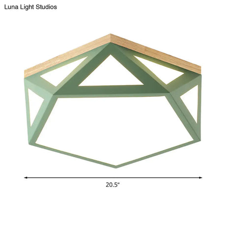 Geometric Acrylic Led Flush Light With Multiple Sizes And Color Options For Bedroom Ceiling -