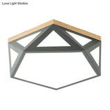 Geometric Acrylic Led Flush Light With Multiple Sizes And Color Options For Bedroom Ceiling -