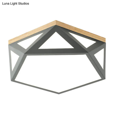 Geometric Acrylic Led Flush Light With Multiple Sizes And Color Options For Bedroom Ceiling -