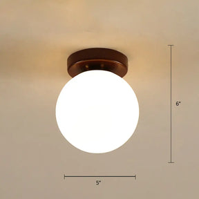 Geometric Flush Mount Ceiling Light Fixture - Modern Wooden Design (1 - Light Brown) Brown / Globe