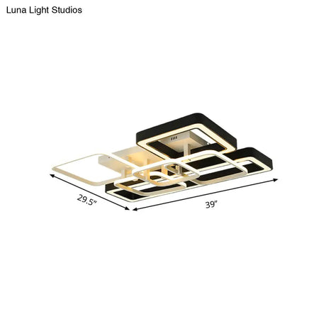 Geometric Led Ceiling Light In Black And White For Modern Living Spaces