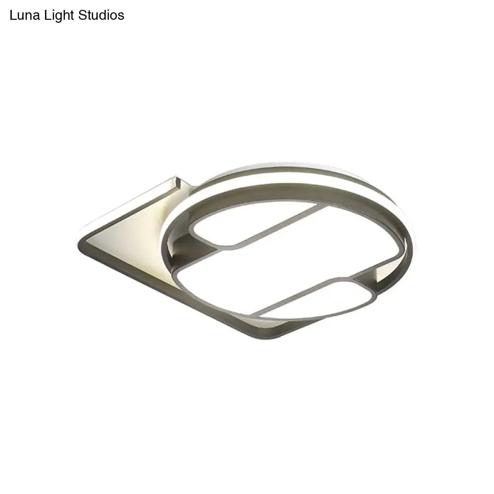 Geometric Led Ceiling Light In Modern Black And White Design - Sizes 16’/19.5’ 3 Color Options