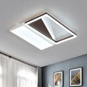 Geometric Led Flush Mount Light Black And White Acrylic Modern Design 18’/21.5 Black - White / 18’