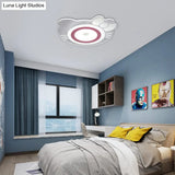 Girl Bedroom Kitten Led Ceiling Light In White And Pink - Adorable Stylish