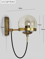 Glass Ball Magic Bean Copper Wall Lamp Creative Dining Room Living Bedroom Bedside Corridor Art