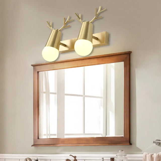Globe Brass Wall Sconce Lighting For Traditional Bathroom Vanity - Metal 2/3-Head Design 2 /