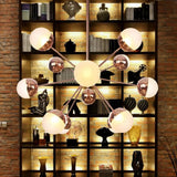Globe Dining Room Semi Flush Mount Light With White/Clear/Smoke Grey Glass - 9/12/15 Lights