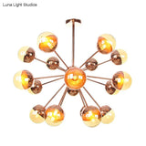 Globe Dining Room Semi Flush Mount Light With White/Clear/Smoke Grey Glass - 9/12/15 Lights