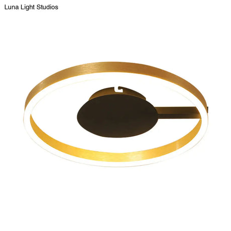 Gold Acrylic Led Flush Ceiling Light For Study Room