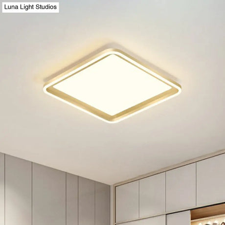 Gold Acrylic Led Flush Mount Ceiling Light For Minimalistic Rectangle Sitting Room