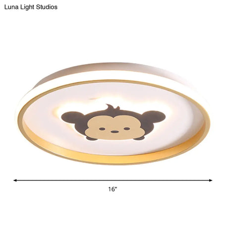 Gold/Coffee Crown & Monkey Led Ceiling Light For Kid’s Bedroom