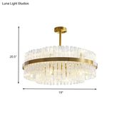 Gold Crystal Drum Chandelier - Postmodern Fluted Design For Elegant Illumination 8 Lights