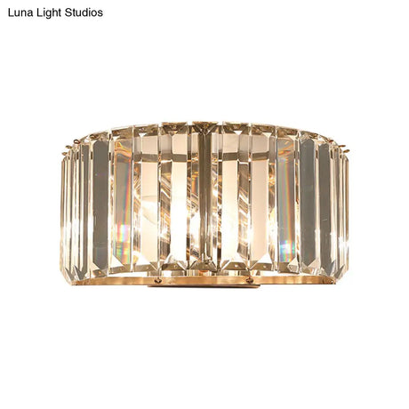 Gold Faceted Crystal 1-Head Wall Sconce For Modern Bedroom Lighting