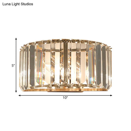 Gold Faceted Crystal 1-Head Wall Sconce For Modern Bedroom Lighting