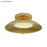 Gold Finish Bowl Flushmount Led Ceiling Light Fixture - Stylish Postmodern Iron Lamp