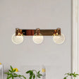 Gold Led Beveled Crystal Circle Wall Vanity Light For Minimalist Bathroom Makeup Lighting
