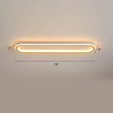 Gold Led Flushmount Light - Oblong Corridor Ceiling Mount Simple Metal Style / 16’ Warm