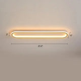 Gold Led Flushmount Light - Oblong Corridor Ceiling Mount Simple Metal Style / 23.5’ Warm