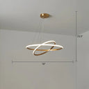 Gold Metal Led Chandelier: Modern Circular Suspension Lighting For Living Room 2 / Small
