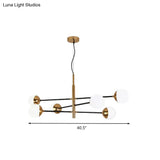 Gold Metal Stacked Chandelier With Glass Modo Pendant Light - Simple Style For Living Room