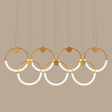 Gold Minimalistic Ring Pendant Led Ceiling Light For Living Room - Acrylic Island Lighting 7 / Warm