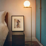 Gold Opal Glass Living Room Floor Lamp - Contemporary Stand With 1-Light / Small