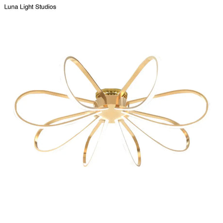 Gold Petal Acrylic Flush Mount Ceiling Light - Modern Led Fixture