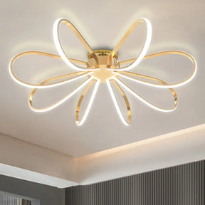 Gold Petal Acrylic Flush Mount Ceiling Light - Modern Led Fixture