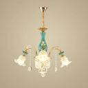 Gold Petal Ceiling Pendant Light With Frosted Glass - Elegant Crystal Chandelier For Living Room 3 /