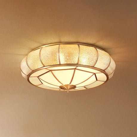 Gold Ripple Glass Flush Mount Lighting: Classic Donut - Shaped Fixture Ideal For Dining Rooms 6 /