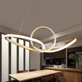 Gold Seamless Ceiling Light: Simple Acrylic Pendant Chandelier In Warm/White Light / White