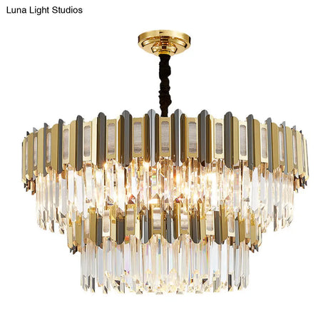 Gold Simplicity Crystal Chandelier Light Fixture For Living Room