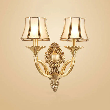 Gold Taper Shaped Glass Chandelier Pendant: Classic Living Room Lighting 2 /