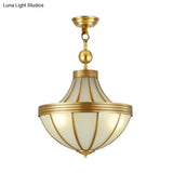 Gold Teardrop Chandelier Pendant Light With Sandblasted Glass - 3 Lights For Dining Room