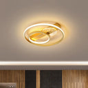 Gold/White & Black Led Metal Hoop Flushmount With White/Warm Light - 16.5’/20.5’ Wide Gold /