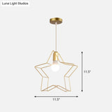 Gold Wire Cage Pendant Light - Nordic Style Ceiling Lamp For Dining Room