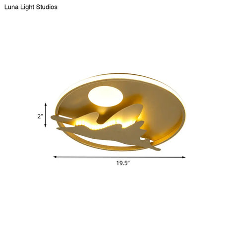 Golden Nordic Mountain/Starfish Acrylic Led Flush Light For Bedroom