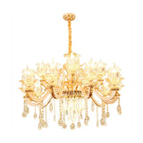 Handblown Glass Floral Vintage Chandelier Pendant Light With Crystal Accent 12 / Dark Weathered Zinc
