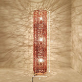 Handcrafted Asian Style Rattan Tea Room Floor Lamp With 3 Shade Heads Brown / Round